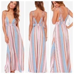 En Creme Maxin' Relaxin' Multi-Print Maxi Dress